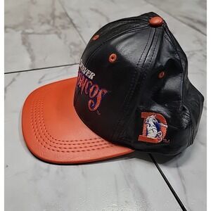 Vintage Modern Denver Broncos NFL Black Leather Hat Men's Snapback Made In USA